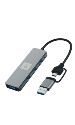 Picture of 4 port usb 3.0 hub intelligently divides the power across the USB ports,