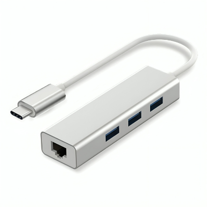 Picture of KUWES TYPE-C TO 3 Port USB-A Hub with RJ45 Adapter